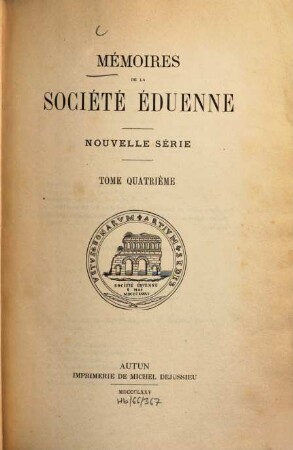 Mémoires. 4, 4. 1875