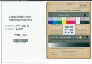 Entnazifizierung Paul Wirtz, geb. 31.12.1922 (Filmvorfuehrer)