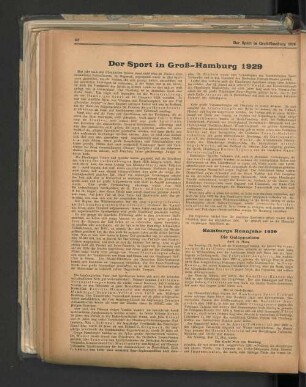 Der Sport in Groß-Hamburg 1929