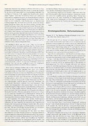 900-901 [Rezension] Stephens, William P., The theology of Huldrych Zwingli