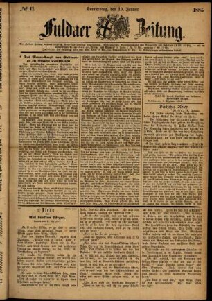 Ausgabe vom Donnerstag, den 15. Januar 1885.