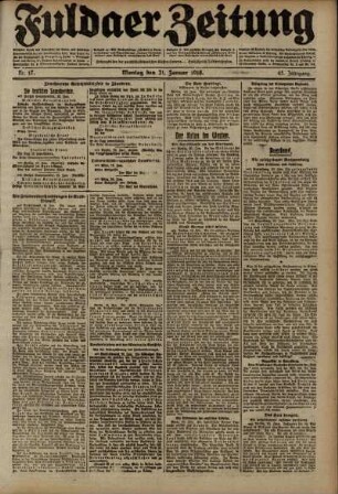 Ausgabe vom Montag, den 21. Januar 1918.