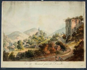 Tharandt, Blick von Westen auf die Burgruine, den Ort Tharandt und die Berg- und Stadtkirche