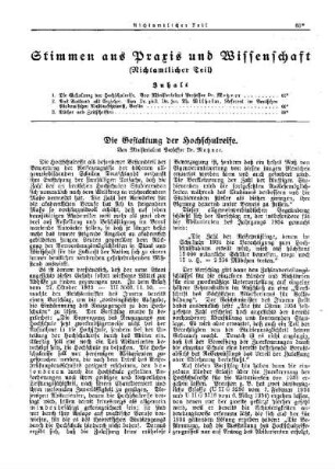 Die Gestaltung der Hochschulreife : [Nichtamtlicher Teil]