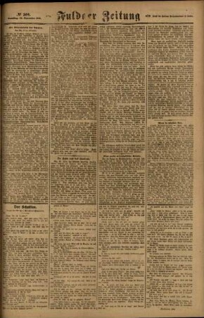 Zweite Ausgabe vom Samstag, den 22. November 1919.