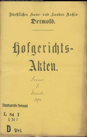 Drewes, Joh. Töns Hermann zu Schmedissen gegen Hans Wieneke zu Brokhausen - Schuldforderung