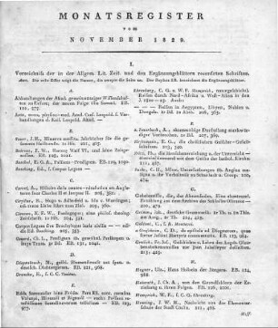 Monatsregister November
