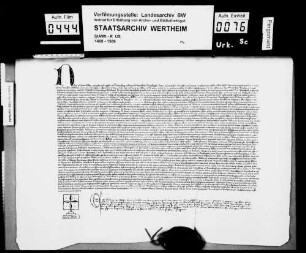 Gregorius, Abt des St. Ägidien Klosters zu Nürnberg (Nuremberg), vollzieht als päpstlicher Kommissar die Inkorporation der Pfarrkirche zu Hochhausen (Hochusen) in das Kloster Bronnbach (Brunbach).