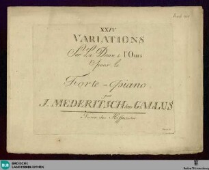 XXIV variations sur la danse de l'ours : pour le forte-piano