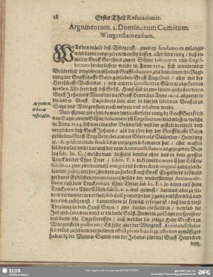 Argumentum 2. Dominorum Comitum
