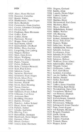 Schülerverzeichnis 1929 - 1978