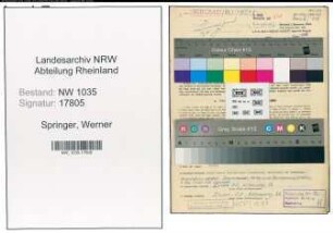 Entnazifizierung Werner Springer , geb. 18.02.1915 (Kaufmaennischer Angestellter)