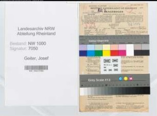 Entnazifizierung Josef Geiter, geb. 22.12.1892 (Landesinpsektor)