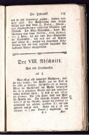 Der VIII. Abschnitt. Von den Druckwerken.