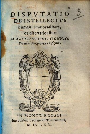 Disputatio De Intellectus humani immortalitate