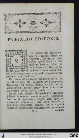 Praefatio Editoris.