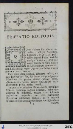 Praefatio Editoris.