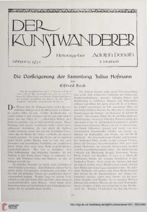 3/4: Die Versteigerung der Sammlung Julius Hofmann