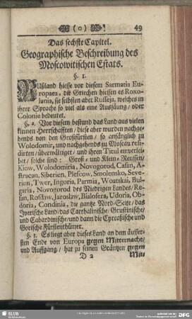 Das sechste Capitel. Geographische Beschreibung des Moscowitischen Estats