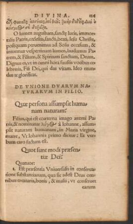 De Unione Duarum Naturarum In Filio.