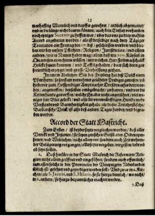 Accord der Statt Mastricht