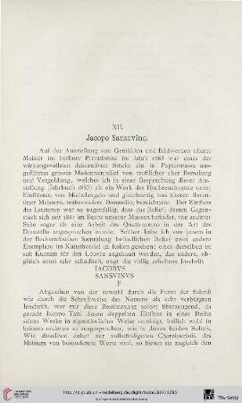 XII. Jacopo Sansovino