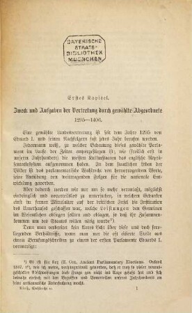 Geschichte des Wahlrechts zum englischen Parlament, 1