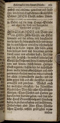 Gebet[e] auf die drey Haupt-Stände und allgemeine Noth und Anliegen der Christenheit gerichtet.