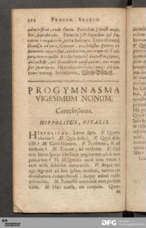 Progymnasma Vigesimum Nonum. Catechismus.