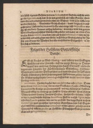 Folget der Hollstein-Gottorffische Bericht