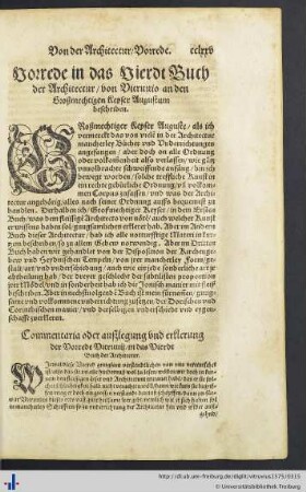 Das Vierde Buch Vitruvii.