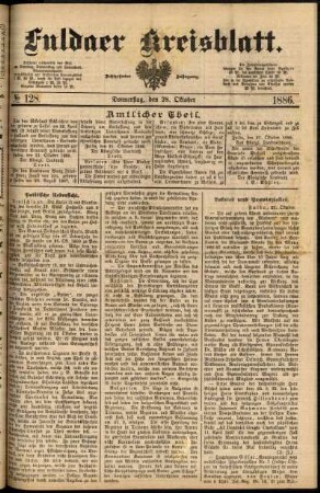 Ausgabe vom Donnerstag, den 28. Oktober 1886.