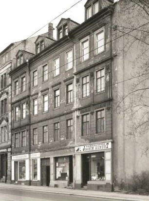 Dresden-Neustadt, Bautzner Straße 46. Wohnhaus mit Ladeneinbauten (um 1870/1880). Straßenansicht