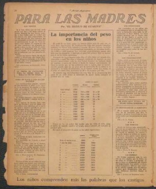 La importancia del peso en los niños