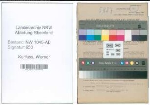 Entnazifizierung Werner Kuhfuss , geb. 28.10.1919 (Angestellter)