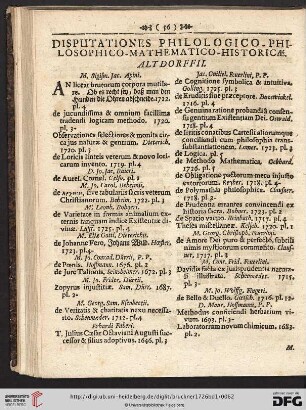 Disputationes philologico - philosophico - mathematico - historicæ