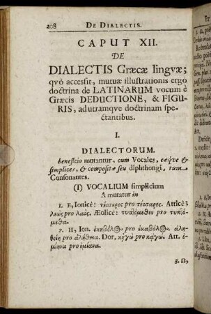 Caput XII. De Dialectis Græcæ linguæ [...]