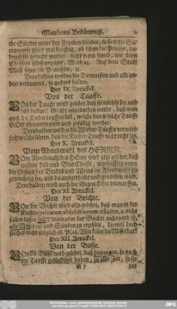 Der XII. Artickel. Von der Busse.