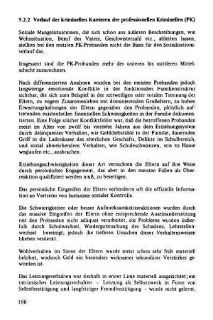 5.2.2 Verlauf der kriminellen Karrieren der professionellen Kriminellen (PK)