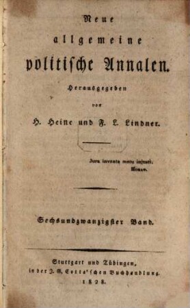 Neue allgemeine politische Annalen. 1828, [1] = Bd. 26