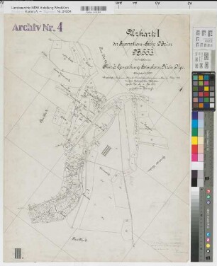 Hünsborn (Wenden), Separation von Brün, Urkarte 1 Flur 3