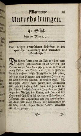 41 Stück. den 29 May 1771.