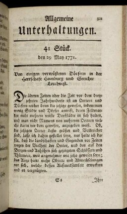 41 Stück. den 29 May 1771.