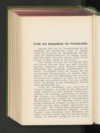 XVIII. Die Behandlung der Periodontitis.