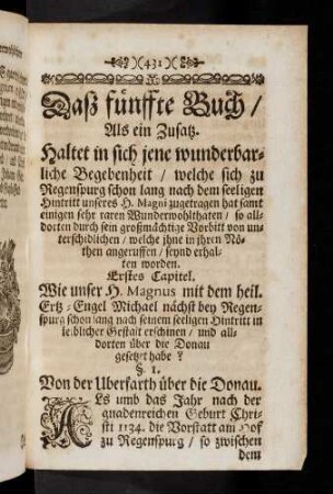 431-437, Erstes Capitel