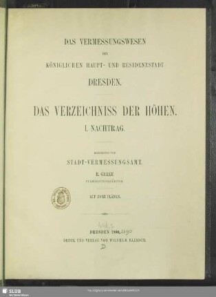 Nachtr. 1: Verzeichniß der Höhen