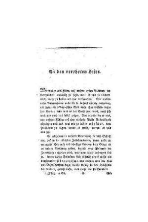 An den verehrten Leser