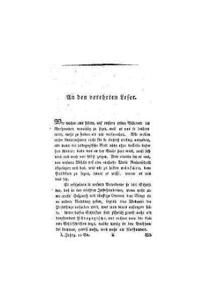 An den verehrten Leser
