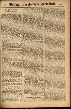 Zweite Ausgabe vom Samstag, den 10. Februar 1894.