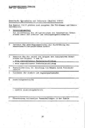 Allgemeinbildende Schulen, EOS und Internate